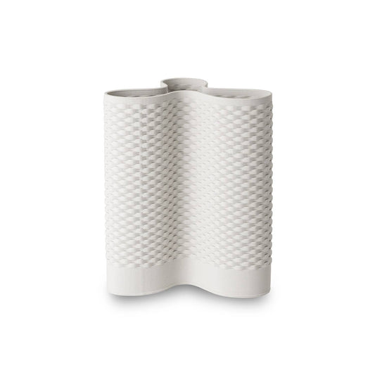 Threaded Ceramic Vase - White