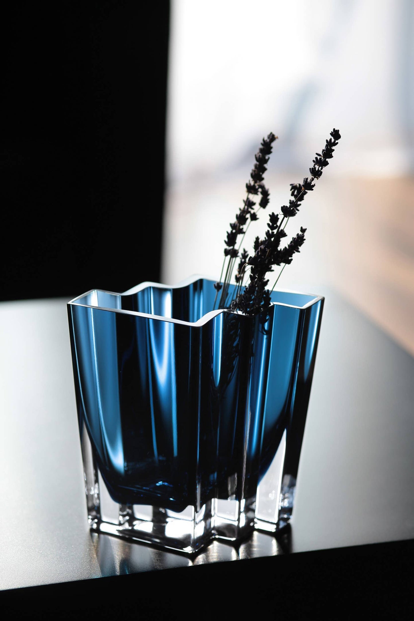 Chevron Vase Blue - Small
