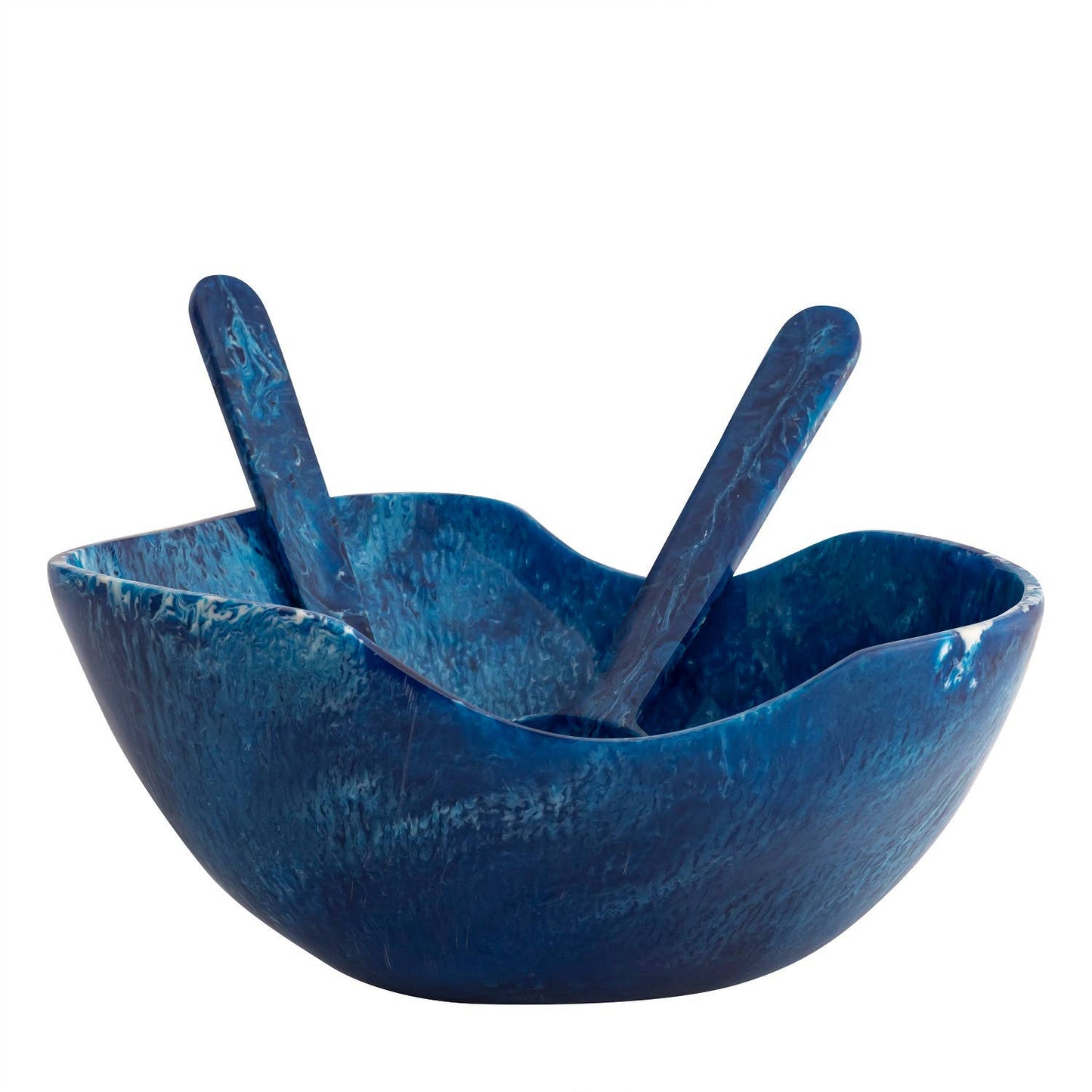 Abstract Resin Fruit Bowl - Blue