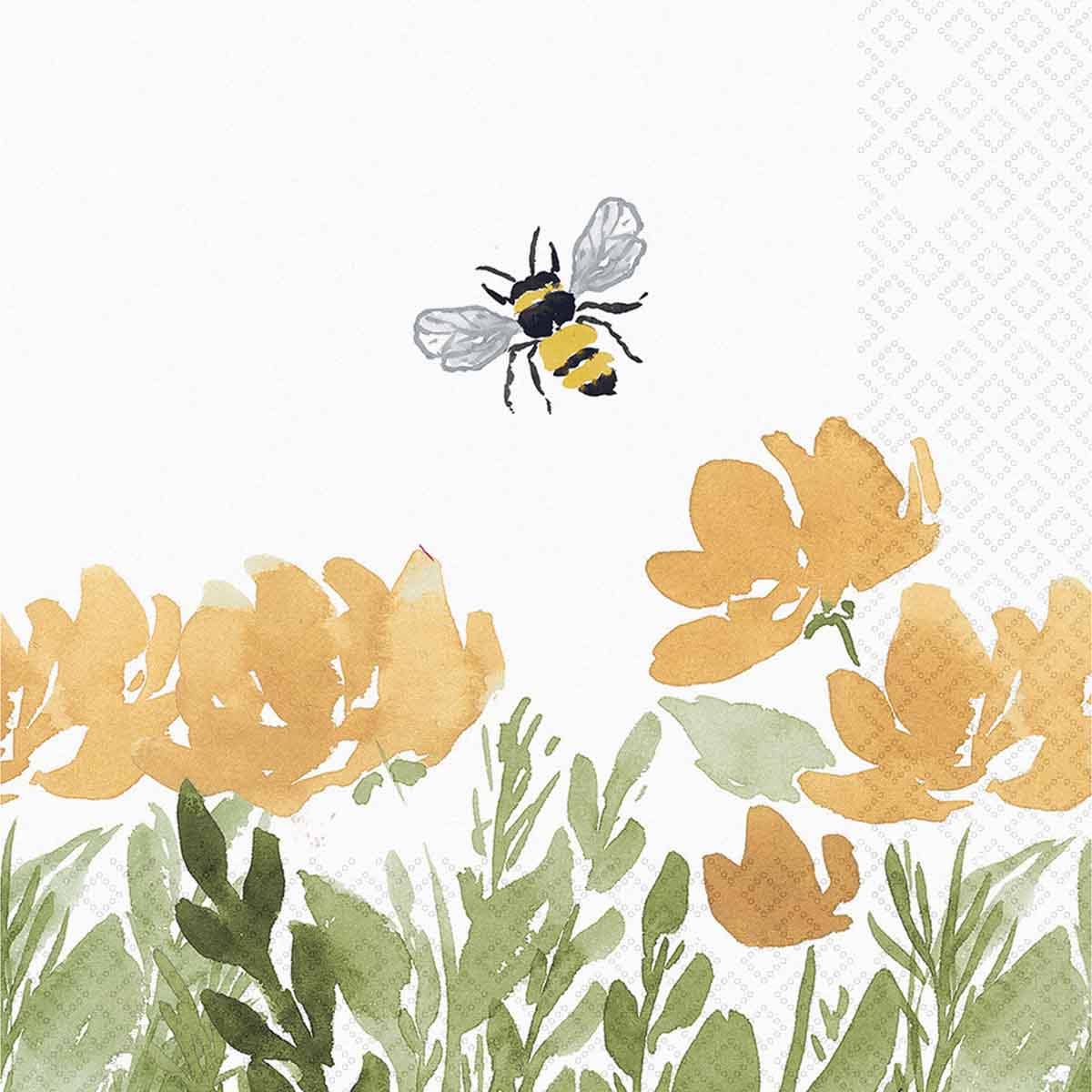 Paper Lunch Napkins 20 Ct Bee Field