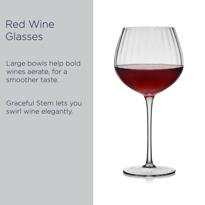 Optic 19 oz Red Wine Glasses, Set of 4