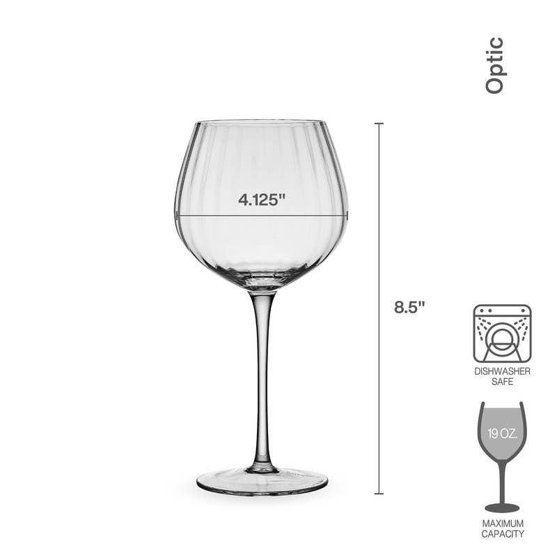 Optic 19 oz Red Wine Glasses, Set of 4