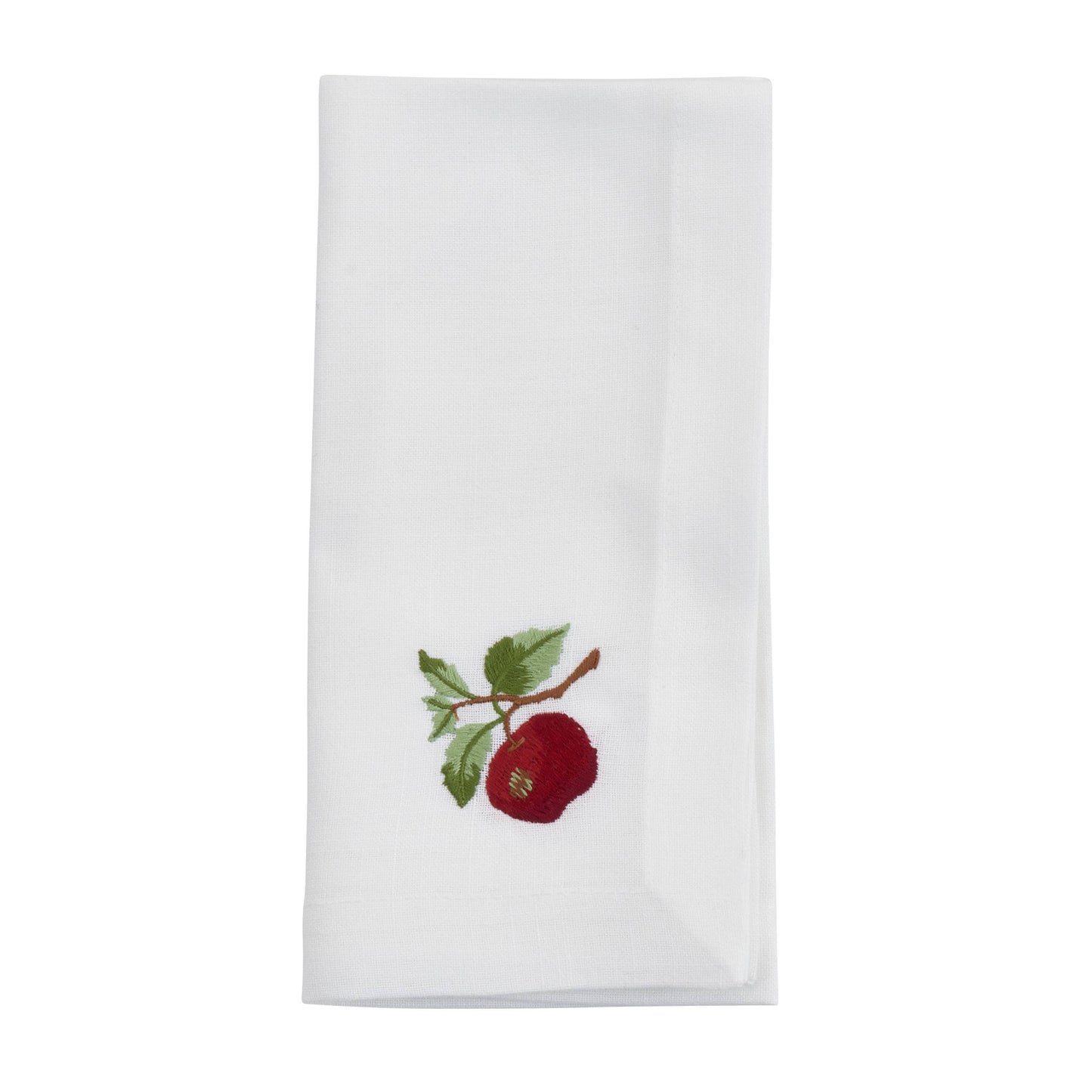 Embroidered Apple Napkin - Set of 4
