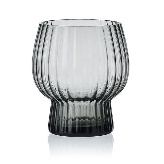 Phoebe Optic Smoke Double Old Fashioned Glasses, Set of 4