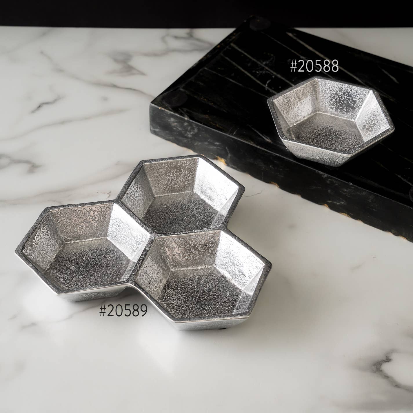 Silver Honeycomb Bowl - 3 section