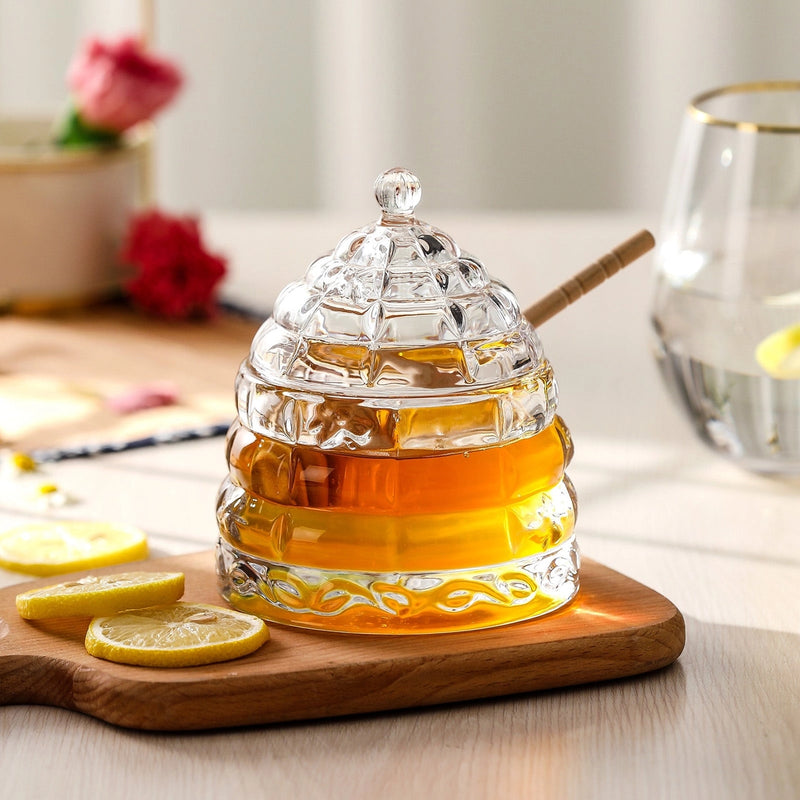 Bee Hive Honey Jar with Dipper