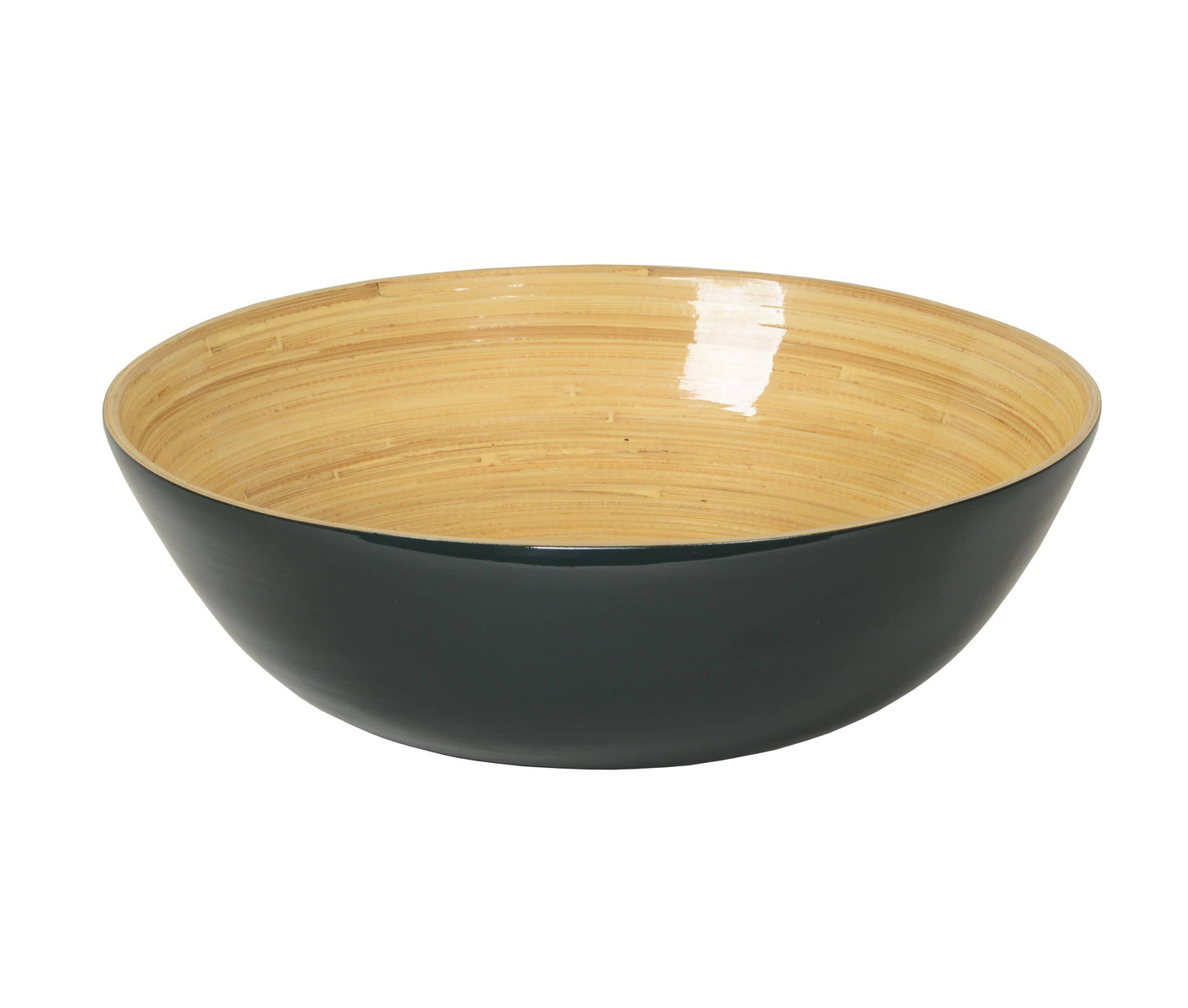 Bamboo Classic Bowl & Matching Servers - Dark Grey