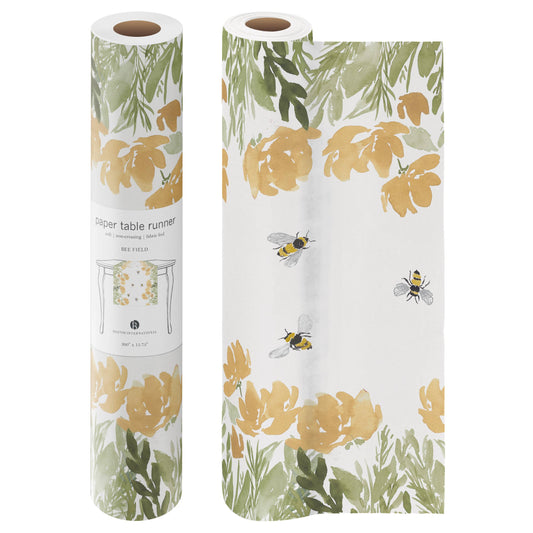 Bee Field 25' Roll Paper Table Runner