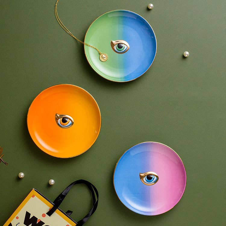 Powerful Aura Energy Evil Eye Round Dish - 8 Pcs