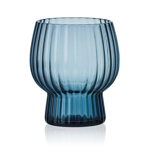 Phoebe Optic Blue Double Old Fashioned Glasses, Set of 4