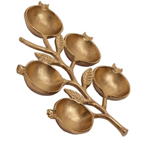Gold Pomegranate Bowl - 5 section