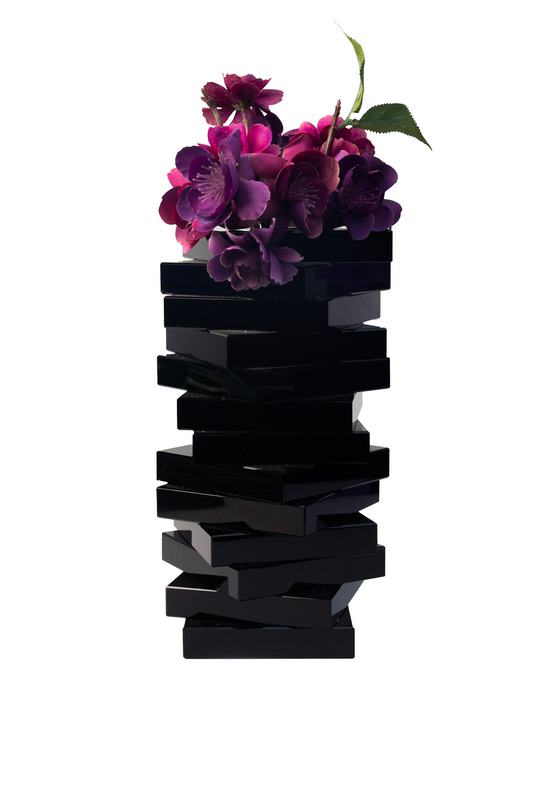 Crystal Twist Vase - Black