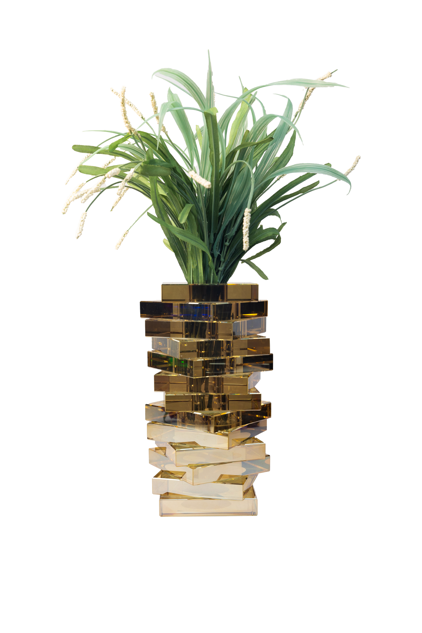 Crystal Twist Vase - Gold