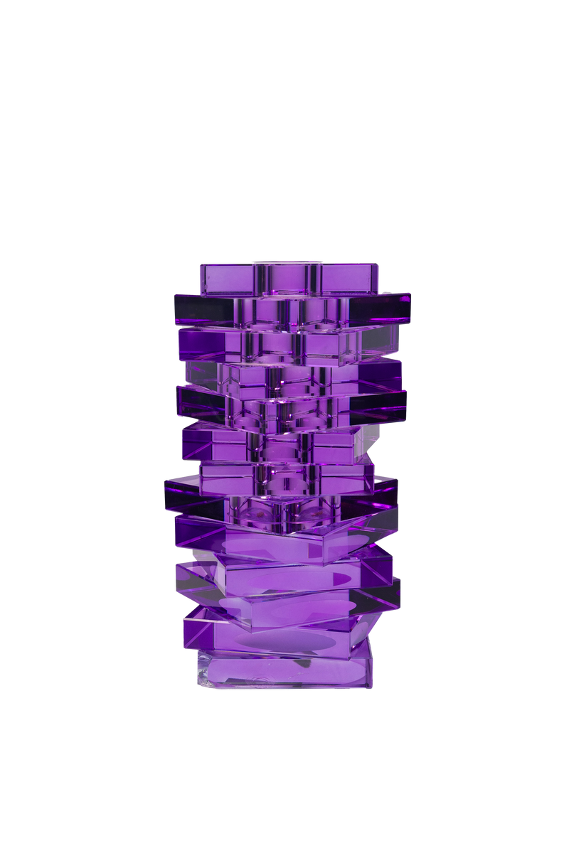 Crystal Jenga Vase - Purple