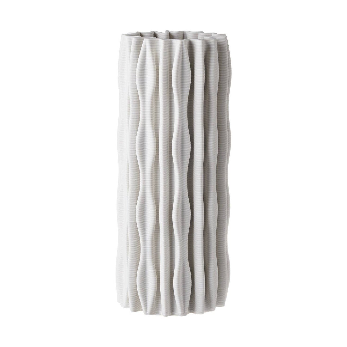 Lined Ceramic Vase White - Medium