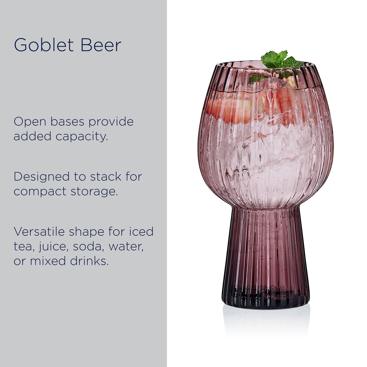Phoebe Optic Lilac Goblets, Set of 4
