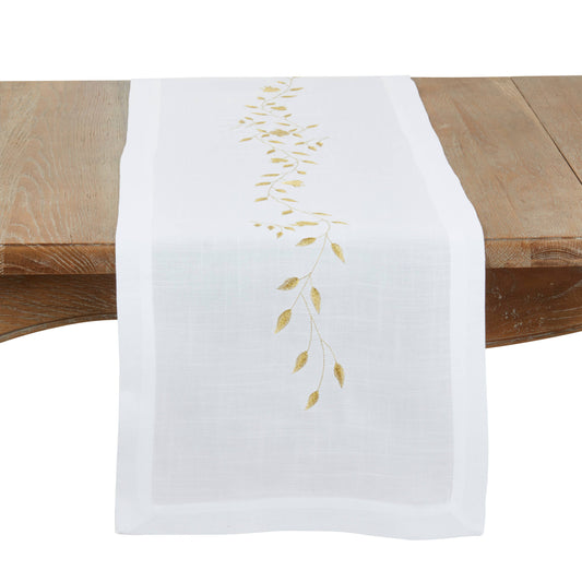 Embroidered Pomegranate Runner - Gold 16"x72"
