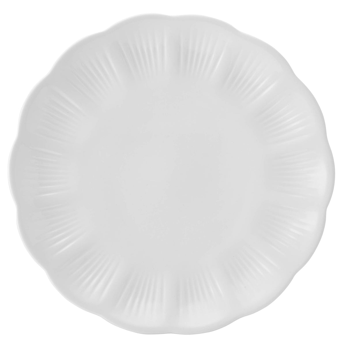 Flora Scalloped 12-Piece Bone China Dinnerware Set, Service for 4