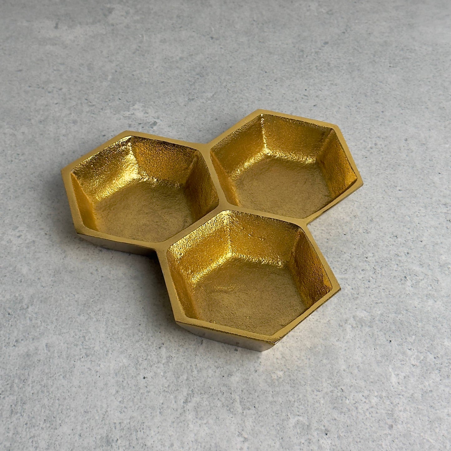 Golden Honeycomb Bowl - 3 section