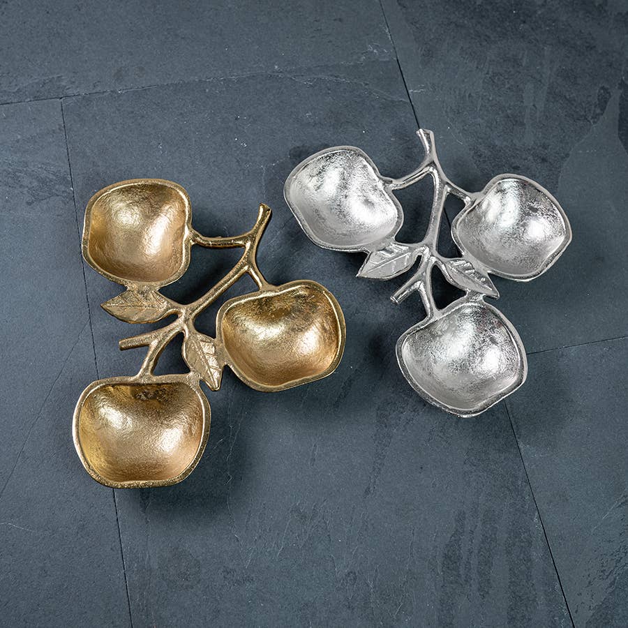 Silver Apple Bowl - 3 section