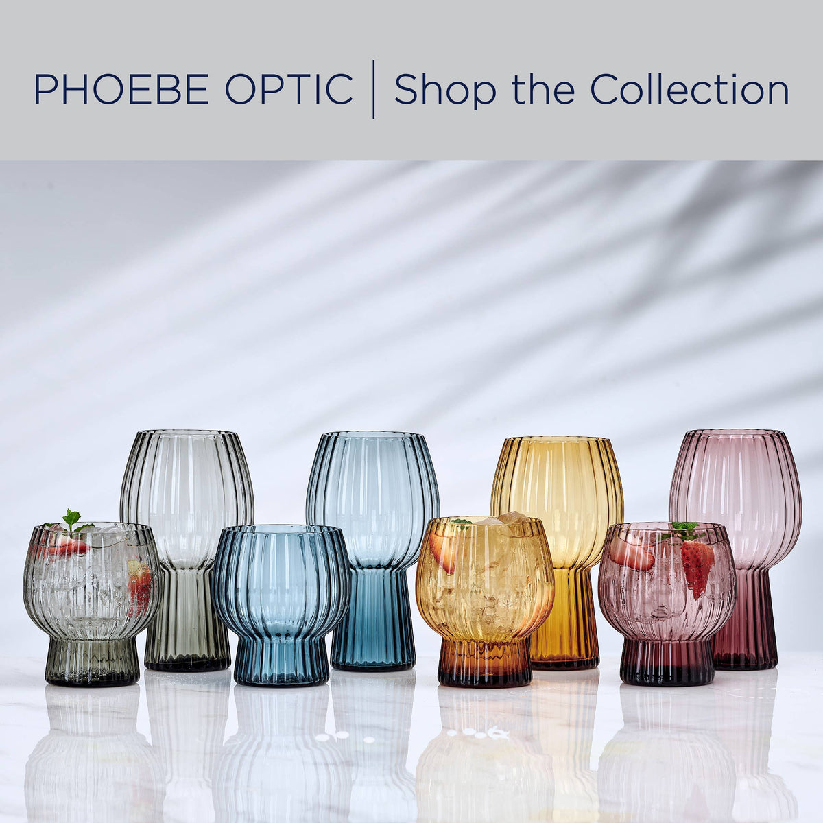 Phoebe Optic Amber Goblets, Set of 4
