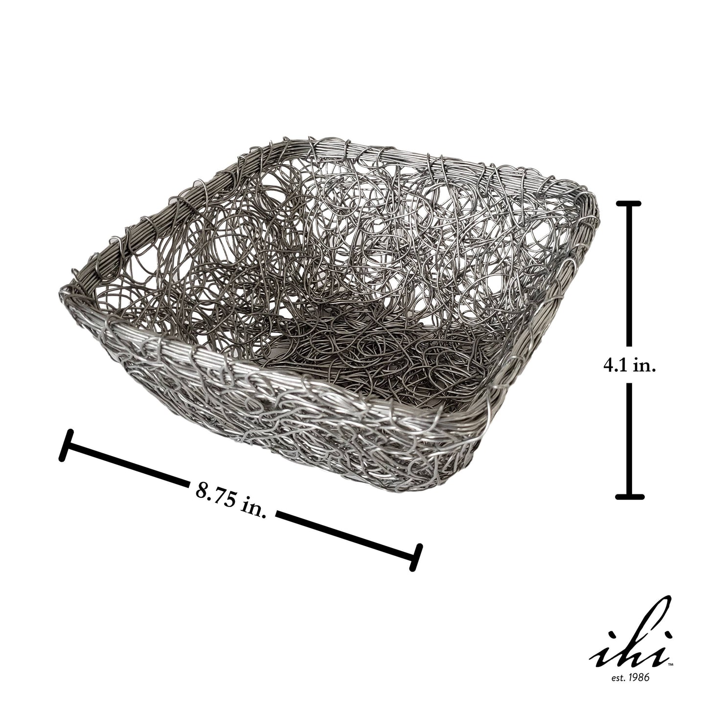 Mesh Square Bread Basket - Silver