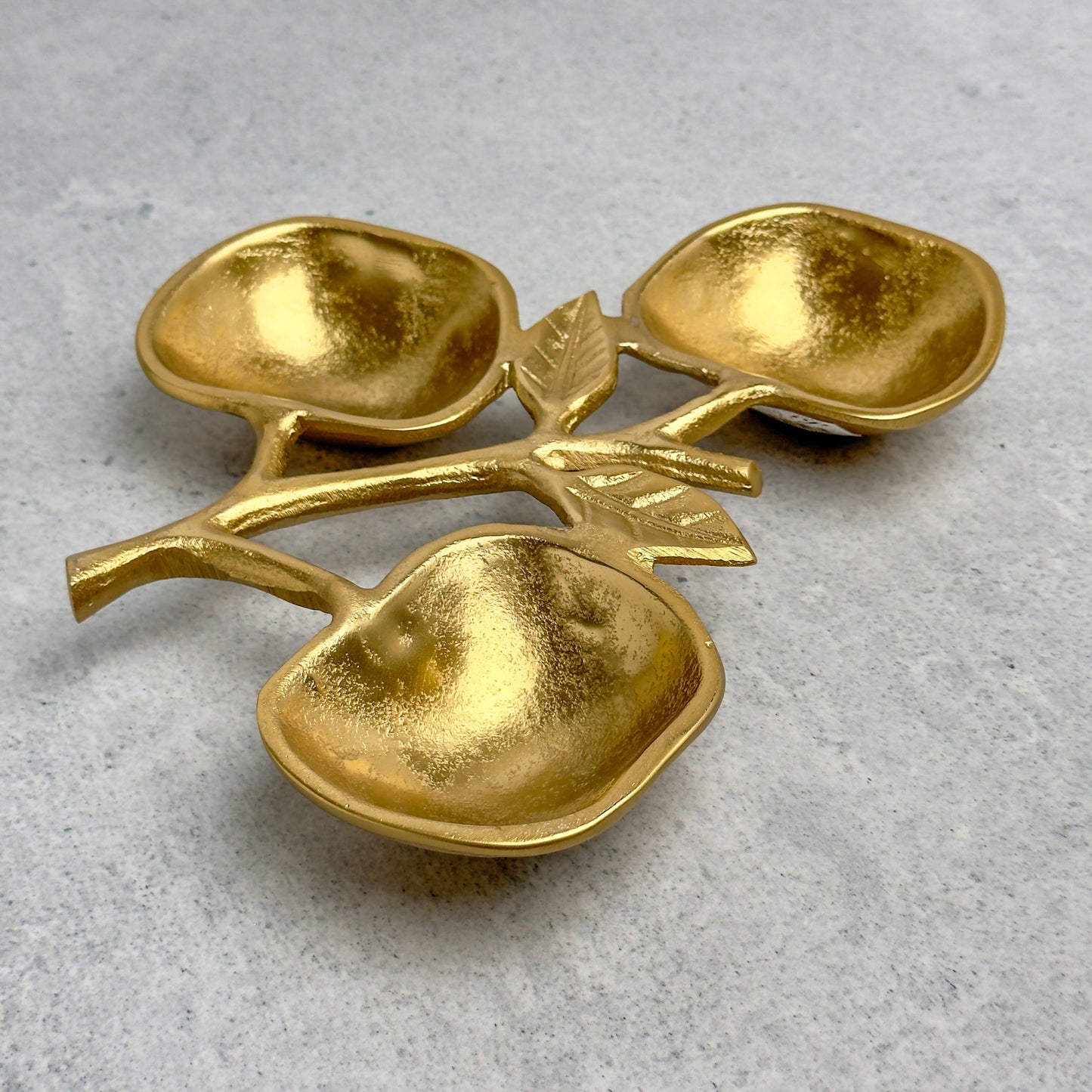 Gold Apple Bowl - 3 section