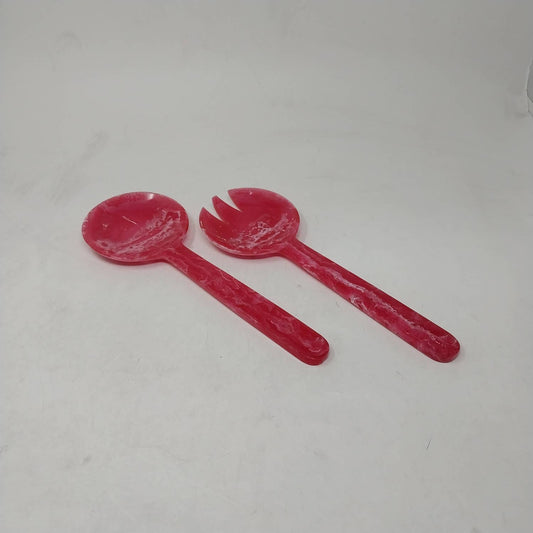Resin Salad Servers Set - Pink