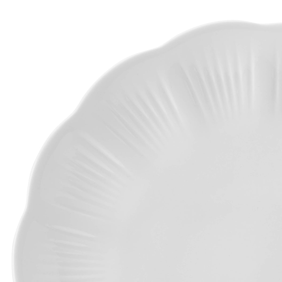 Flora Scalloped 12-Piece Bone China Dinnerware Set, Service for 4