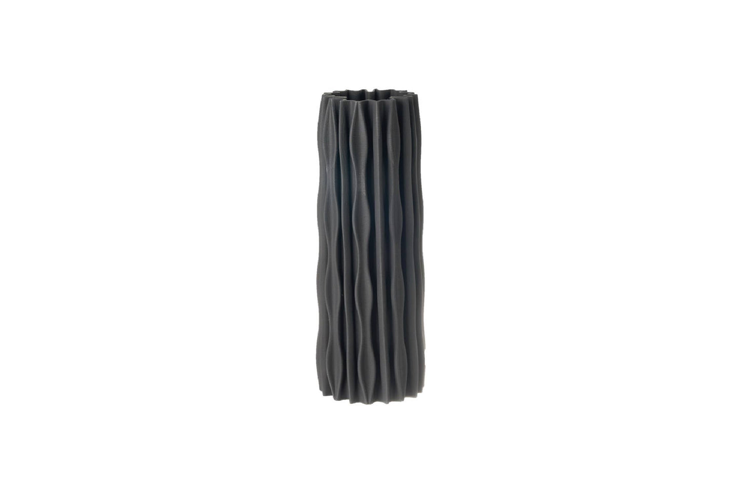 Lined Ceramic Vase Black - Medium