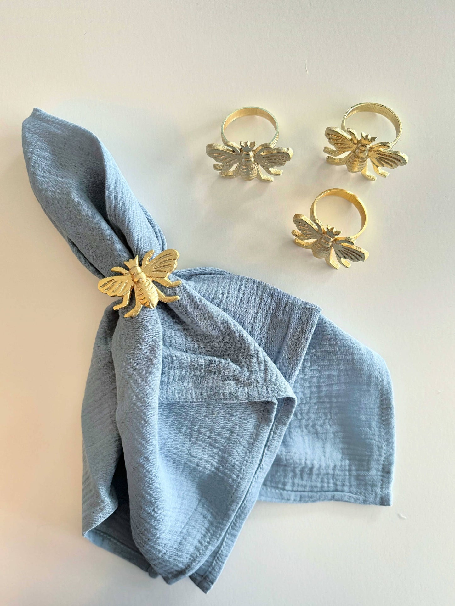 Napkin Rings, set of four- Honey Bee