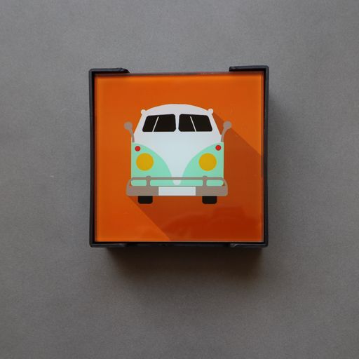 Printed Glass Coaster Set of 6