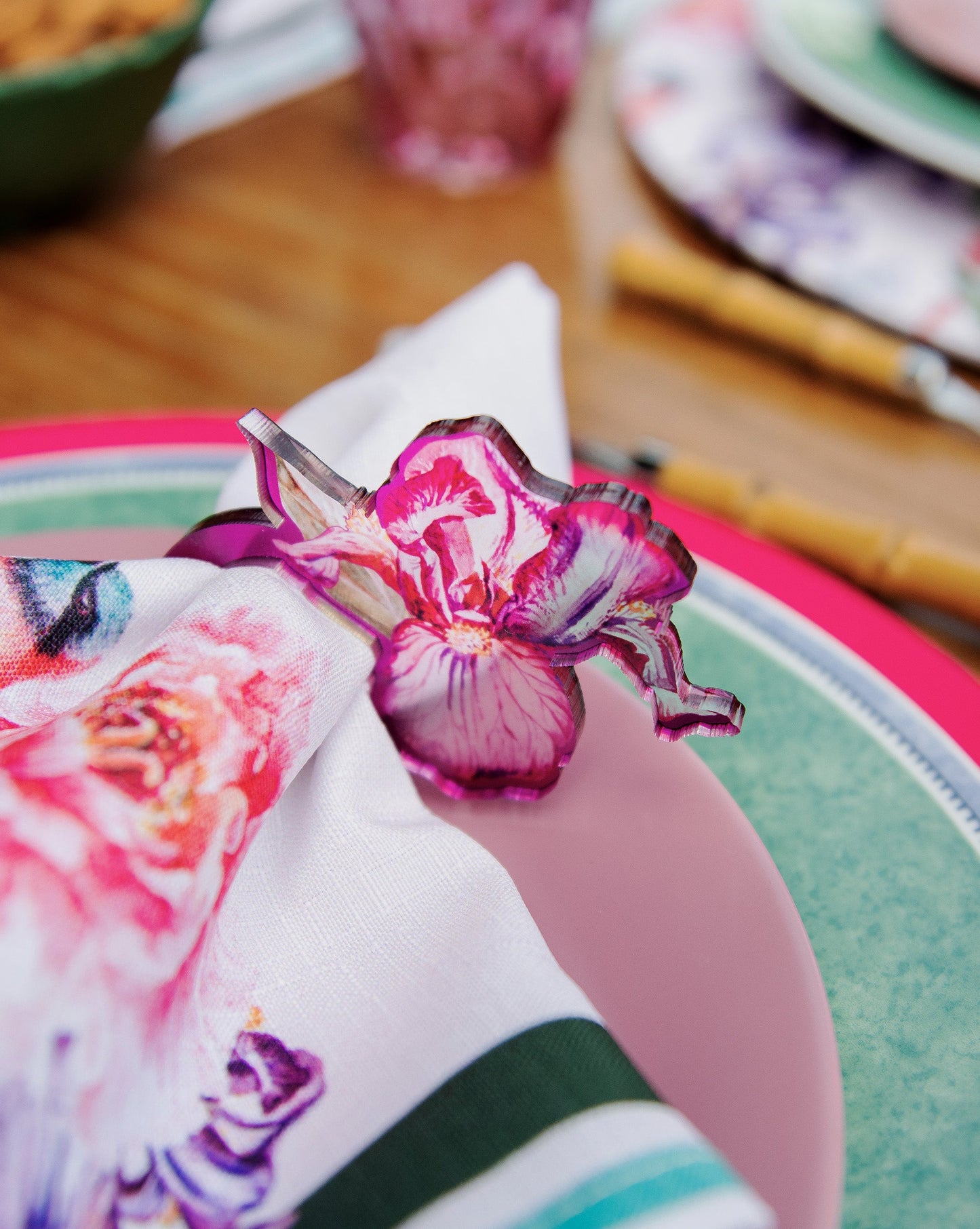 Iris Acrylic Napkin Rings (set of 6)