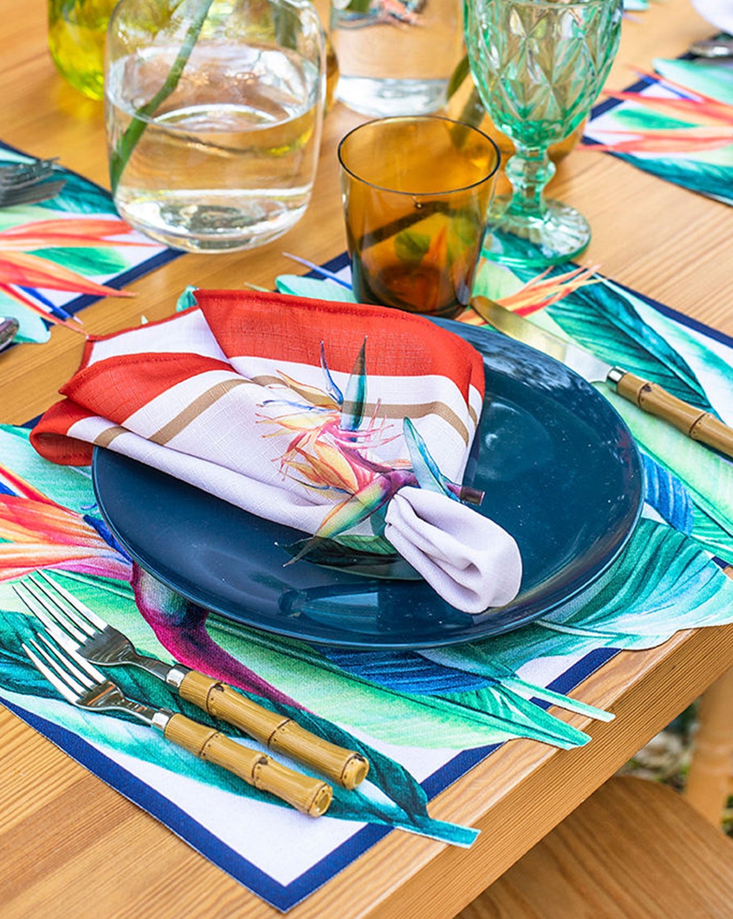 Bird of Paradise Acrylic Napkin Rings (set of 6)