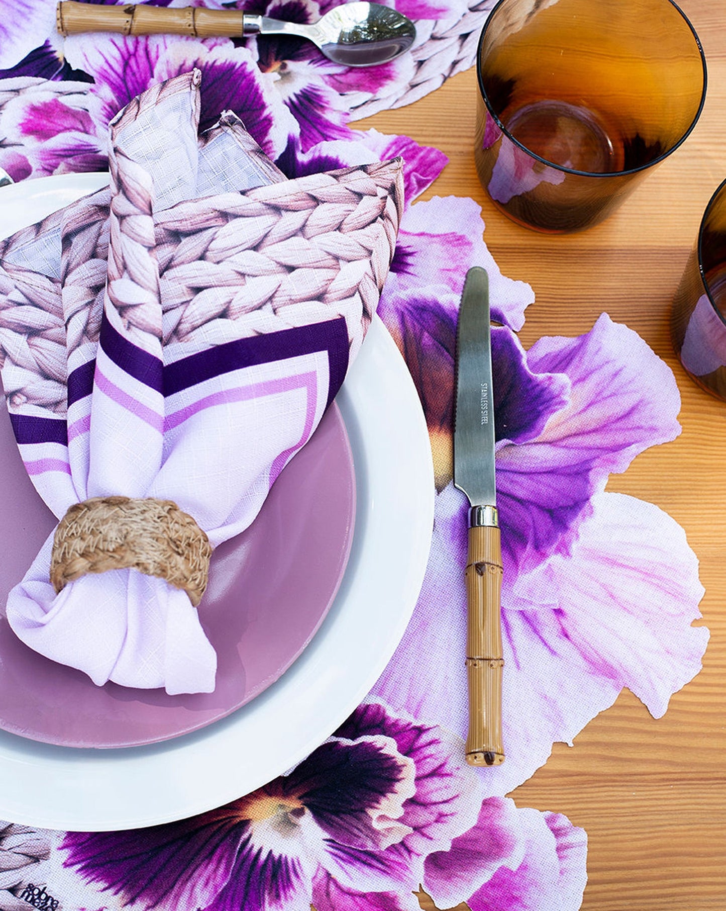 Pansy Easy-Care Napkins (set of 6)