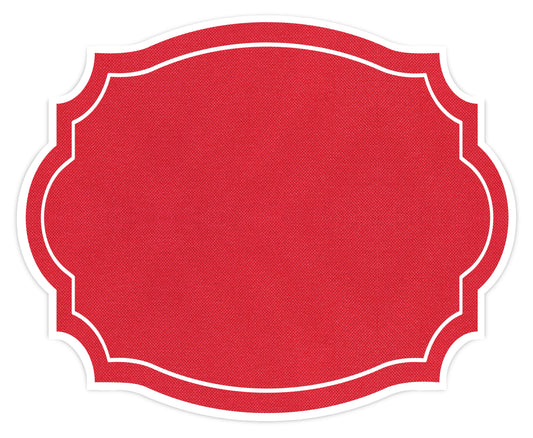 VINTAGE FRAME RED FABRIC TEXTURE LOOK PLACEMAT
