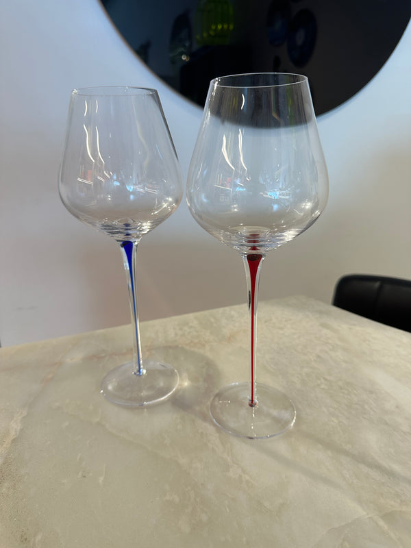 Colorful Pulled Stem Set of 4 - Wine Glasses