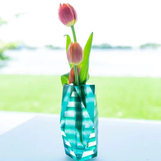 stripes Glass Vase - Flower Vase