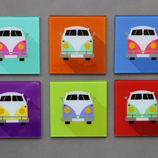Printed Glass Coaster Set of 6