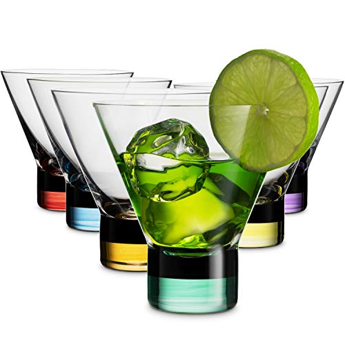 Elegant Colored Martini Set of 6 - Glasses