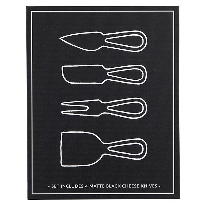 Black Matte Cheese Knives - Gift Box