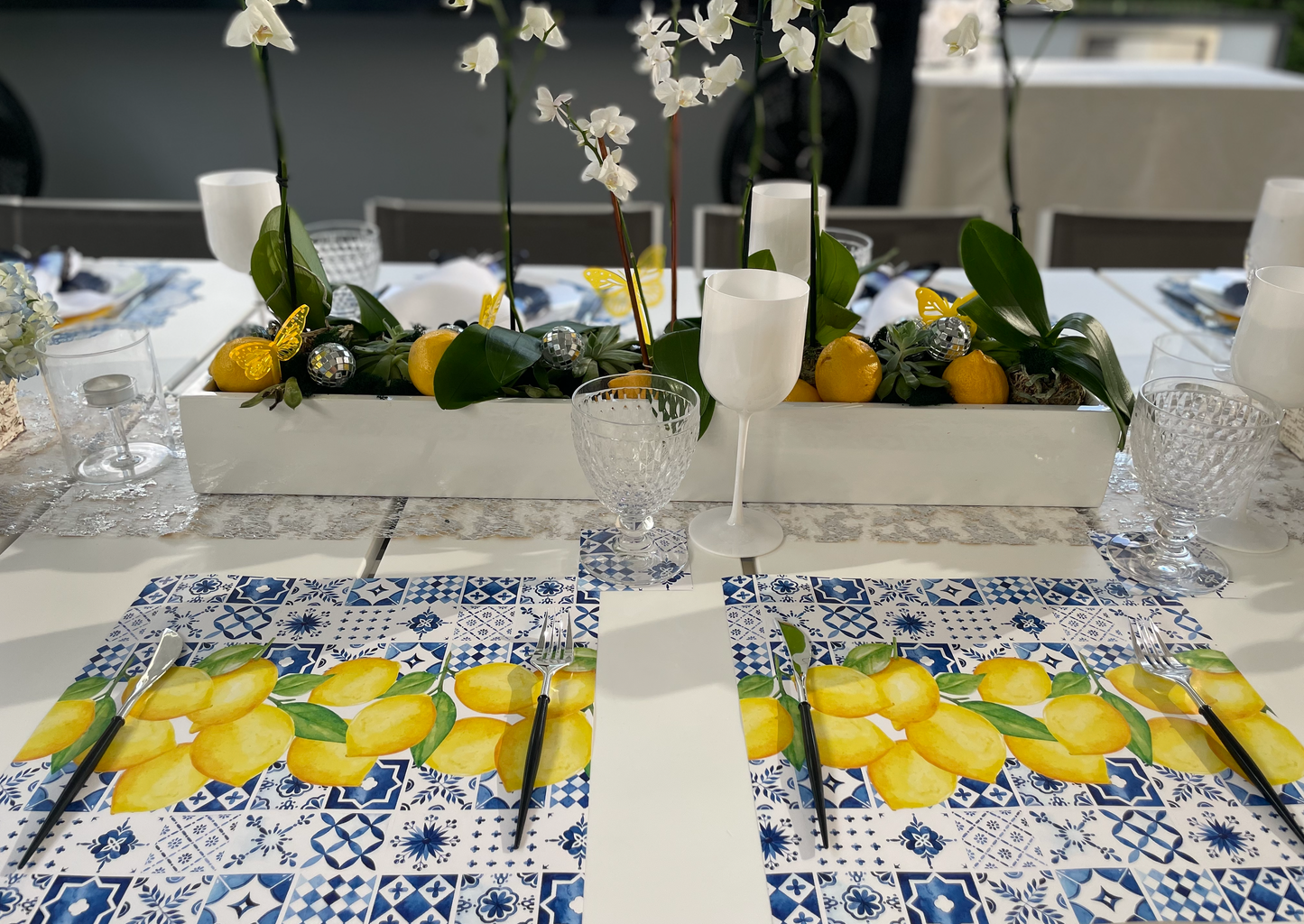 ITALIAN TILES WITH LEMONS PAPER PLACEMAT
