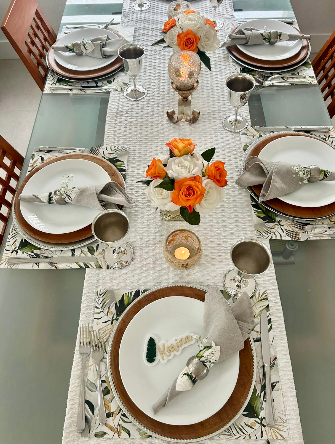 TROPICAL LEAVES  PAPER PLACEMAT