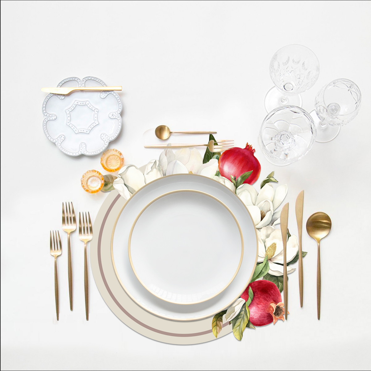 Pomegranate Spill-Proof Placemats (set of 6)