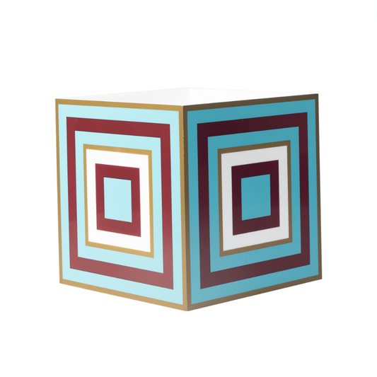 Single Orchid Holder  - Gold and Blue Squares