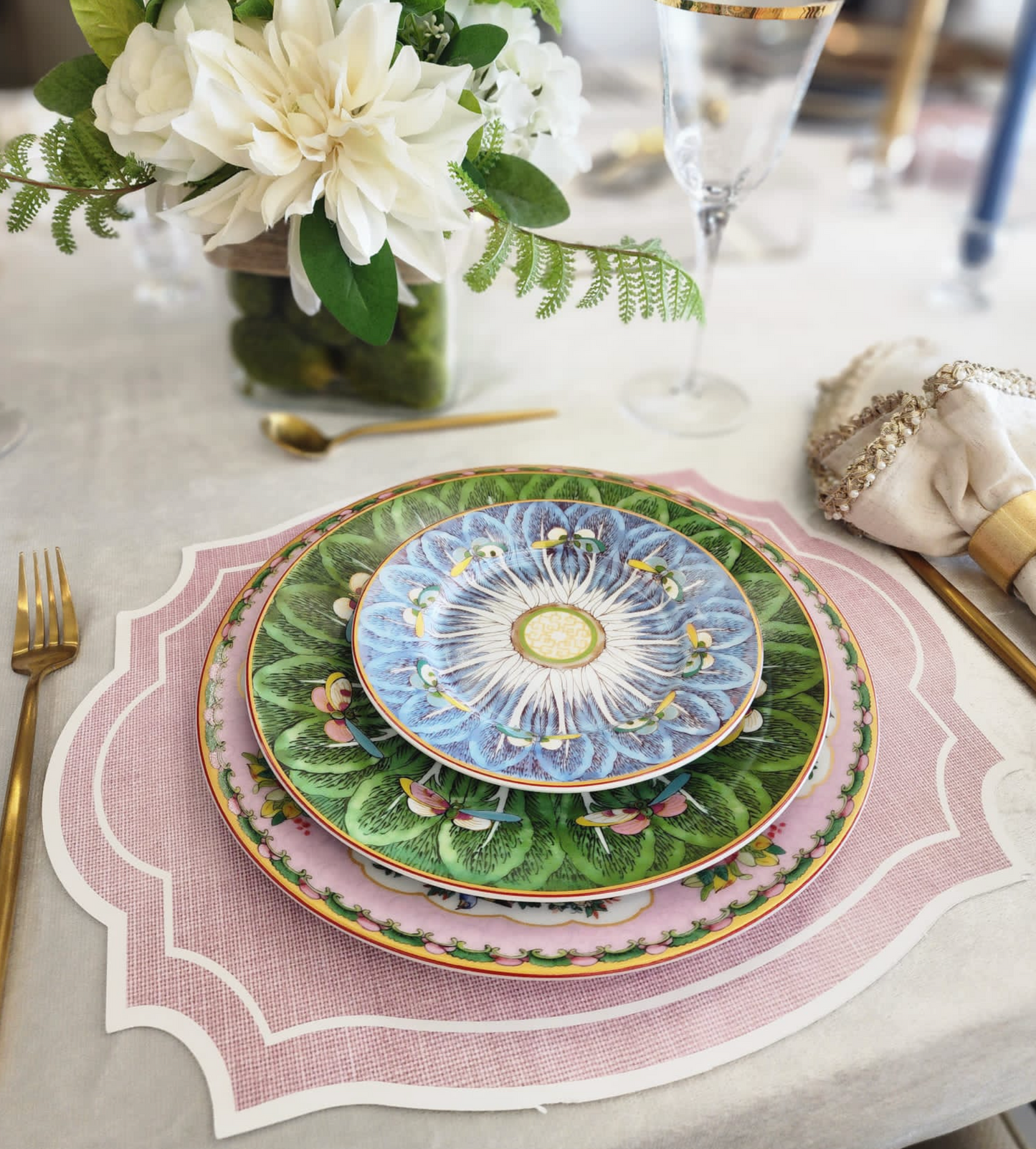 VINTAGE FRAME CRAFT PAPER LOOK AND WHITE BORDER PAPER PLACEMAT
