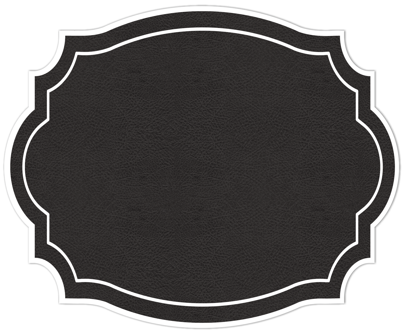 VINTAGE FRAME BLACK LEATHER LOOK PAPER PLACEMAT