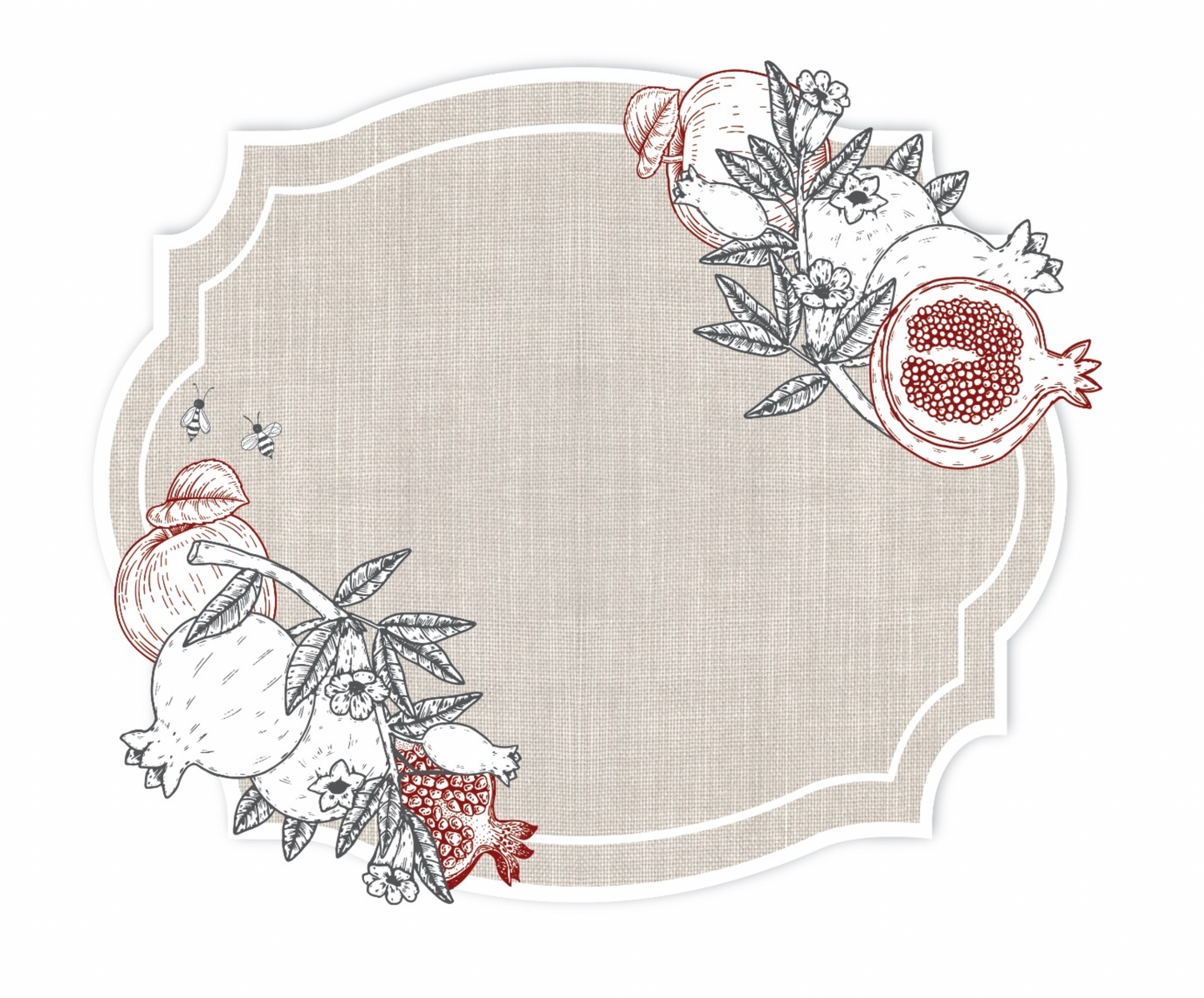 BURLAP LOOK POM AND APPLES PAPER PLACEMAT