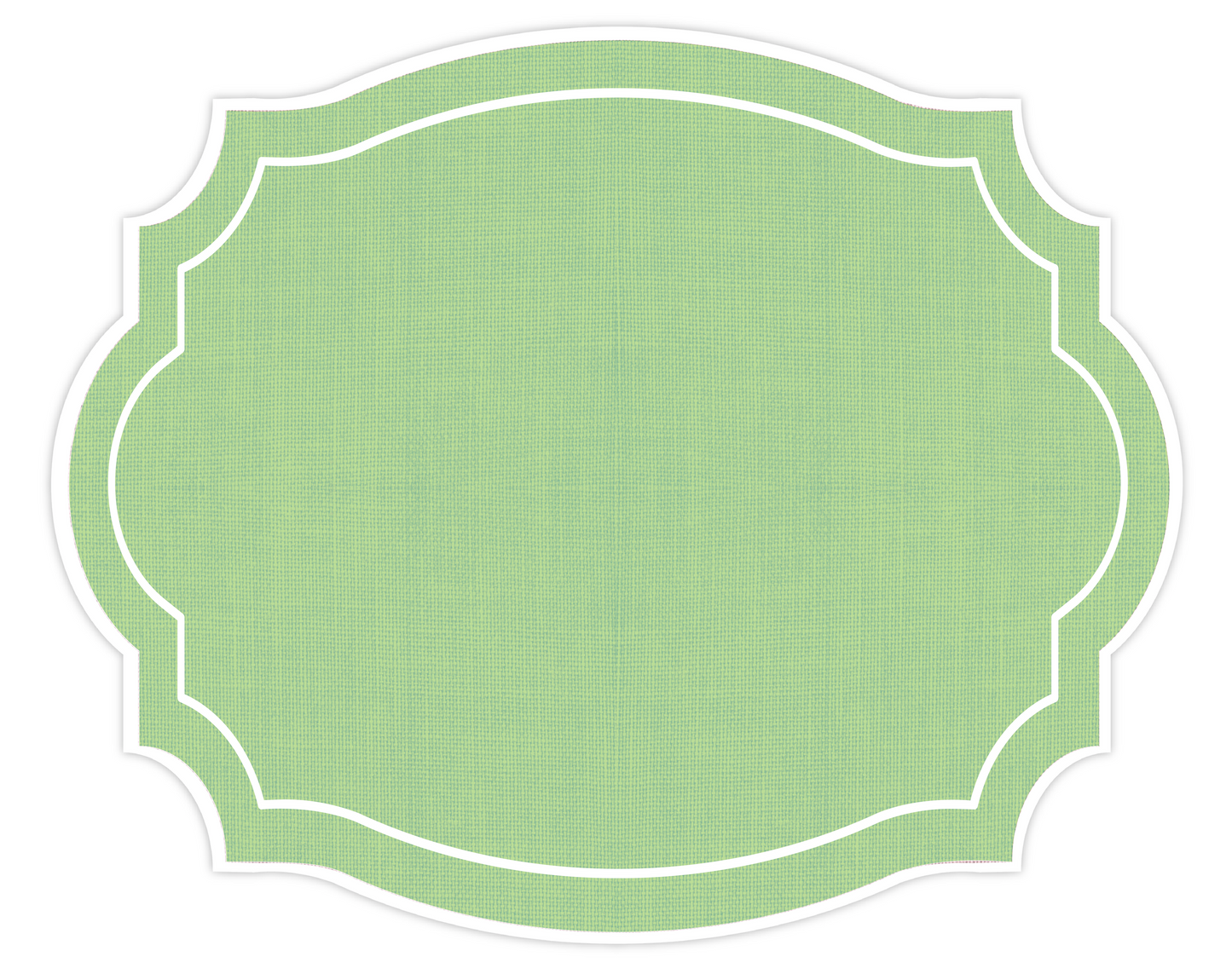 VINTAGE FRAME GREEN BURLAP TEXTURE LOOK PLACEMAT