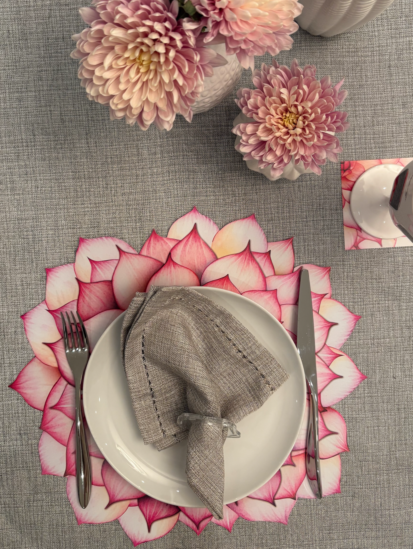 PINK SUCCULENT PAPER PLACEMAT